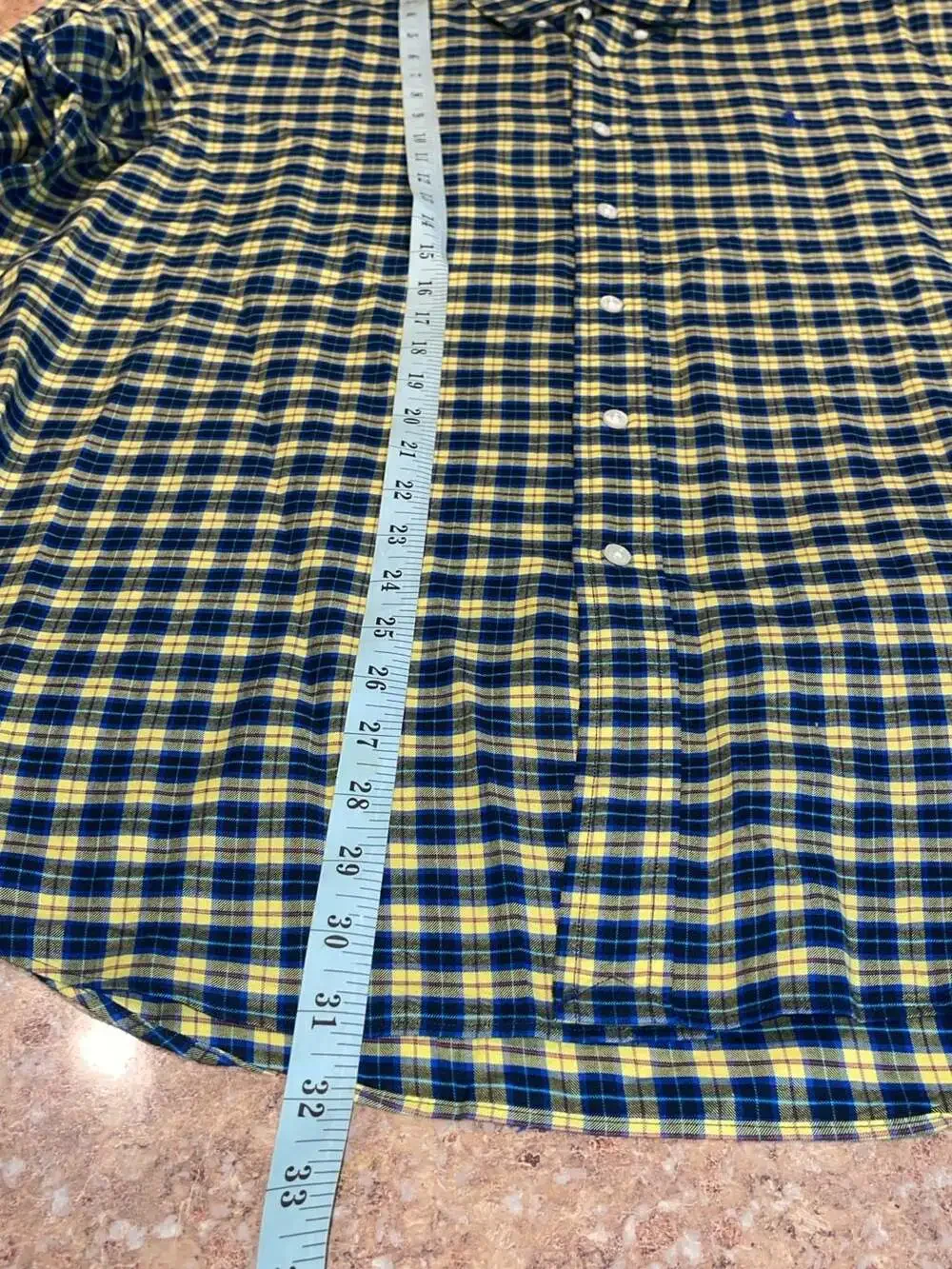 Polo Ralph Lauren Plaid Button Down Shirt Size XL Yellow Blue Long Sleeve